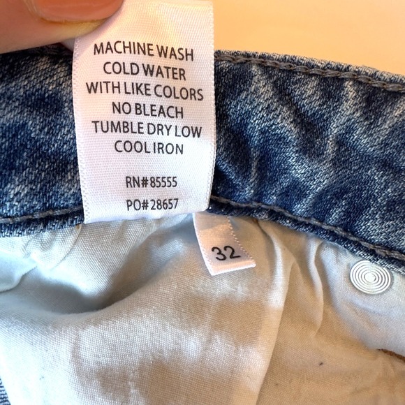 Pistola Lennon High Rise Straight Leg Distressed Stretch Jeans-Medium Wash-Sz 32 - Picture 7 of 14